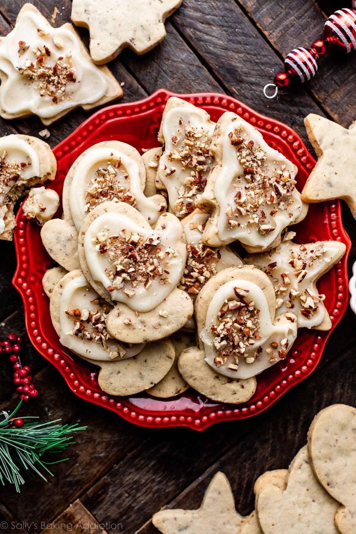 Pecan Sugar Cookies with Brown Butter Icing